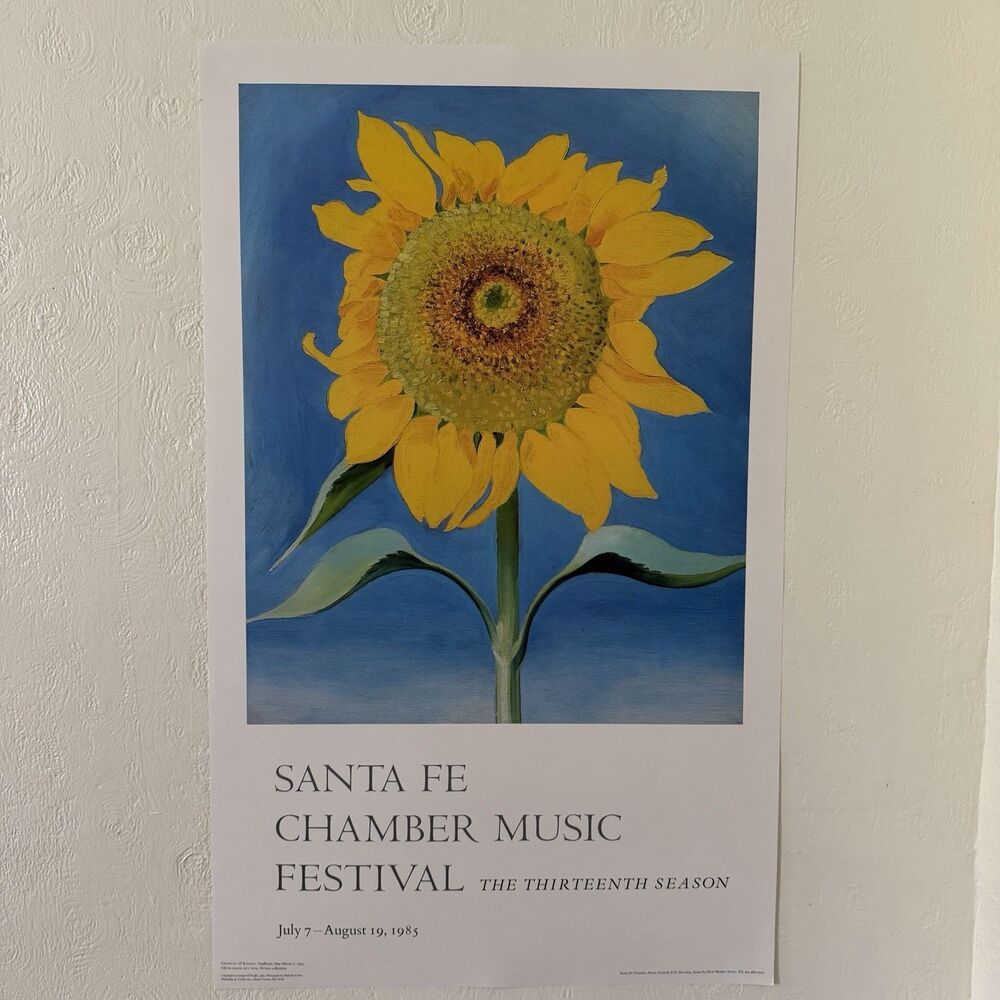 Georgia O'Keeffe Santa Fe Chamber Music Festival 1985 Poster Print Sunflower